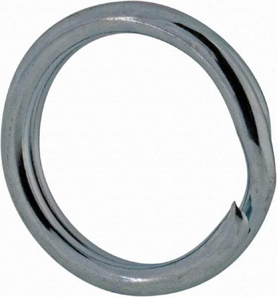 Made in USA - 0.382" ID, 0.484" OD, 0.074" Thick, Split Ring - Grade 2 Spring Steel, Zinc-Plated Finish - Eagle Tool & Supply