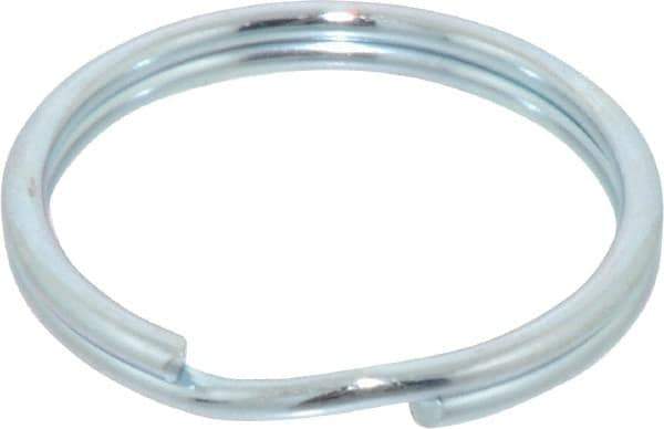 Made in USA - 1.06" ID, 1-1/4" OD, 0.13" Thick, Split Ring - Grade 2 Spring Steel, Zinc-Plated Finish - Eagle Tool & Supply