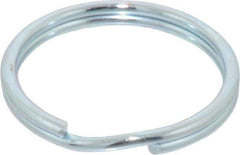 Made in USA - 1.06" ID, 1-1/4" OD, 0.13" Thick, Split Ring - Grade 2 Spring Steel, Zinc-Plated Finish - Eagle Tool & Supply