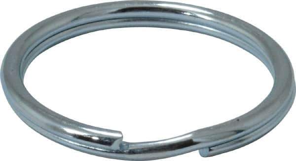 Made in USA - 1.264" ID, 1.48" OD, 0.142" Thick, Split Ring - Grade 2 Spring Steel, Zinc-Plated Finish - Eagle Tool & Supply