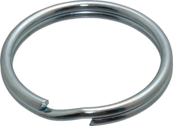 Made in USA - 1.396" ID, 1.64" OD, 0.168" Thick, Split Ring - Grade 2 Spring Steel, Zinc-Plated Finish - Eagle Tool & Supply
