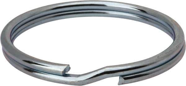 Made in USA - 1.635" ID, 1.865" OD, 0.175" Thick, Split Ring - Grade 2 Spring Steel, Zinc-Plated Finish - Eagle Tool & Supply