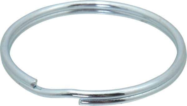 Made in USA - 2.016" ID, 2.24" OD, 0.18" Thick, Split Ring - Grade 2 Spring Steel, Zinc-Plated Finish - Eagle Tool & Supply