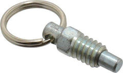 Gibraltar - 1/4-20, 0.31" Thread Length, 0.16" Plunger Diam, 0.19" Plunger Projection, 0.5 Lb Init to 2 Lb Final End Force, Steel Pull Ring Plunger - 0.31" Len Under Head, 0.44" Body Len, 0.62" Ring Diam, 0.62" Plunger Len, 1/4" Hex, 0.18" Head Height - Eagle Tool & Supply