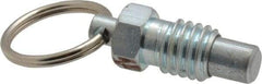 Gibraltar - 3/8-16, 0.31" Thread Length, 1/4" Plunger Diam, 0.28" Plunger Projection, 0.75 Lb Init to 3 Lb Final End Force, Steel Pull Ring Plunger - 0.44" Len Under Head, 0.63" Body Len, 3/4" Ring Diam, 0.82" Plunger Len, 0.38" Hex, 0.19" Head Height - Eagle Tool & Supply