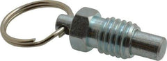 Gibraltar - 1/2-13, 0.43" Thread Length, 0.31" Plunger Diam, 0.38" Plunger Projection, 1 Lb Init to 4 Lb Final End Force, Steel Pull Ring Plunger - 0.56" Len Under Head, 0.81" Body Len, 1" Ring Diam, 1.06" Plunger Len, 1/2" Hex, 1/4" Head Height - Eagle Tool & Supply