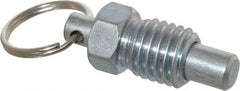 Gibraltar - 5/8-11, 0.56" Thread Length, 0.38" Plunger Diam, 0.44" Plunger Projection, 1.25 Lb Init to 5 Lb Final End Force, Steel Pull Ring Plunger - 0.69" Len Under Head, 1" Body Len, 1" Ring Diam, 1.31" Plunger Len, 0.62" Hex, 0.31" Head Height - Eagle Tool & Supply