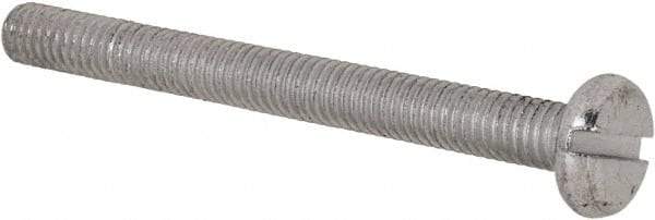 Value Collection - M3x0.50, 30mm Length Under Head Slotted Drive Machine Screw - Pan Head, Grade 4.8 Steel, Zinc-Plated Finish, Without Washer - Eagle Tool & Supply