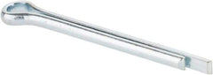 Made in USA - 3/32" Diam x 1" Long Extended Prong Cotter Pin - Grade 2, Zinc-Plated, Steel - Eagle Tool & Supply