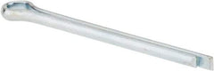 Made in USA - 3/32" Diam x 1-1/4" Long Extended Prong Cotter Pin - Grade 2, Zinc-Plated, Steel - Eagle Tool & Supply