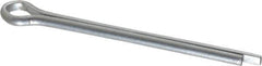Made in USA - 1/8" Diam x 1-3/4" Long Extended Prong Cotter Pin - Grade 2, Zinc-Plated, Steel - Eagle Tool & Supply