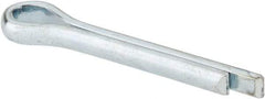 Made in USA - 5/32" Diam x 1" Long Extended Prong Cotter Pin - Grade 2, Zinc-Plated, Steel - Eagle Tool & Supply