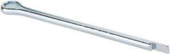 Made in USA - 5/32" Diam x 2-1/2" Long Extended Prong Cotter Pin - Grade 2, Zinc-Plated, Steel - Eagle Tool & Supply