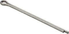 Made in USA - 5/32" Diam x 3" Long Extended Prong Cotter Pin - Grade 2, Zinc-Plated, Steel - Eagle Tool & Supply