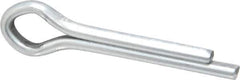 Made in USA - 3/16" Diam x 1" Long Extended Prong Cotter Pin - Grade 2, Zinc-Plated, Steel - Eagle Tool & Supply