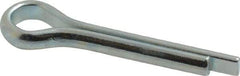 Made in USA - 1/4" Diam x 1-1/4" Long Extended Prong Cotter Pin - Grade 2, Zinc-Plated, Steel - Eagle Tool & Supply