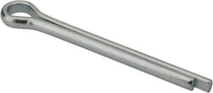 Made in USA - 3/8" Diam x 3-1/2" Long Extended Prong Cotter Pin - Grade 2, Zinc-Plated, Steel - Eagle Tool & Supply