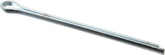 Made in USA - 3/8" Diam x 6" Long Extended Prong Cotter Pin - Grade 2, Zinc-Plated, Steel - Eagle Tool & Supply