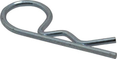 Made in USA - 1/8" Max Shaft Diam, 19/32" Long, 0.03" Wire Diam, Hair Pin Cotter - Grade 2 Spring Steel, Zinc-Plated Finish - Eagle Tool & Supply