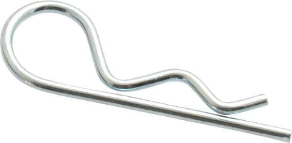 Made in USA - 3/16 to 1/4" Shaft Diam, 15/16" Long, 0.042" Wire Diam, Hair Pin Cotter - Grade 2 Spring Steel, Zinc-Plated Finish - Eagle Tool & Supply
