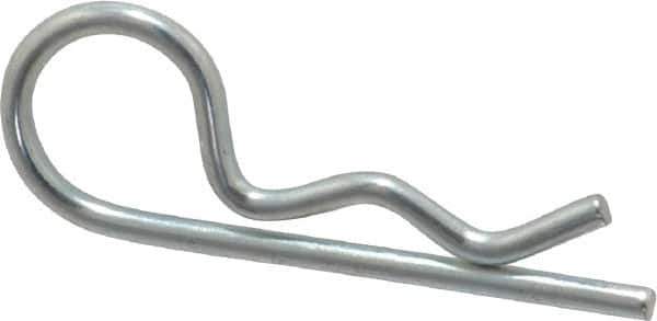 Value Collection - 5/16 to 3/8" Shaft Diam, 1-7/16" Long, 0.073" Wire Diam, Hair Pin Cotter - Grade 2 Spring Steel, Zinc-Plated Finish - Eagle Tool & Supply