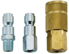Value Collection - 3 Piece 1/4" Body 1/4 NPT 145 psi Tru-Flate Automotive Pneumatic Coupling Plug Set - Eagle Tool & Supply