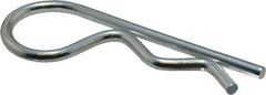 Made in USA - 7/8 to 1" Shaft Diam, 3-3/4" Long, 0.178" Wire Diam, Hair Pin Cotter - Grade 2 Spring Steel, Zinc-Plated Finish - Eagle Tool & Supply