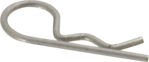 Made in USA - 1/8" Max Shaft Diam, 19/32" Long, 0.03" Wire Diam, Hair Pin Cotter - Grades 302 & 18-8 Stainless Steel - Eagle Tool & Supply