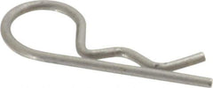 Made in USA - 1/8" Max Shaft Diam, 19/32" Long, 0.03" Wire Diam, Hair Pin Cotter - Grades 302 & 18-8 Stainless Steel - Eagle Tool & Supply