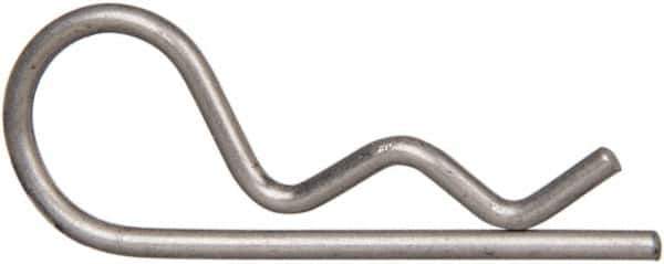Made in USA - 3/16 to 1/4" Shaft Diam, 15/16" Long, 0.042" Wire Diam, Hair Pin Cotter - Grades 302 & 18-8 Stainless Steel - Eagle Tool & Supply
