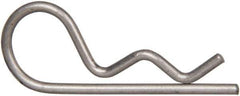 Made in USA - 3/16 to 1/4" Shaft Diam, 15/16" Long, 0.042" Wire Diam, Hair Pin Cotter - Grades 302 & 18-8 Stainless Steel - Eagle Tool & Supply