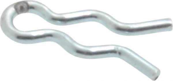 Made in USA - 5/64" Groove, 5/16" Long, Zinc-Plated Spring Steel Hair Pin Clip - 0.029" Clip Diam, 1/8" Shaft Diam, Grade 2 - Eagle Tool & Supply