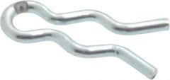 Made in USA - 5/64" Groove, 5/16" Long, Zinc-Plated Spring Steel Hair Pin Clip - 0.029" Clip Diam, 1/8" Shaft Diam, Grade 2 - Eagle Tool & Supply