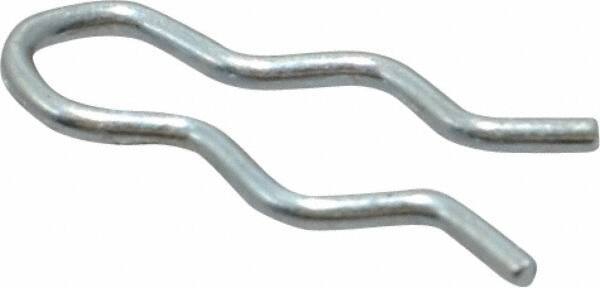 Made in USA - 9/64" Groove, 1/2" Long, Zinc-Plated Spring Steel Hair Pin Clip - 0.031" Clip Diam, 3/16" Shaft Diam, Grade 2 - Eagle Tool & Supply