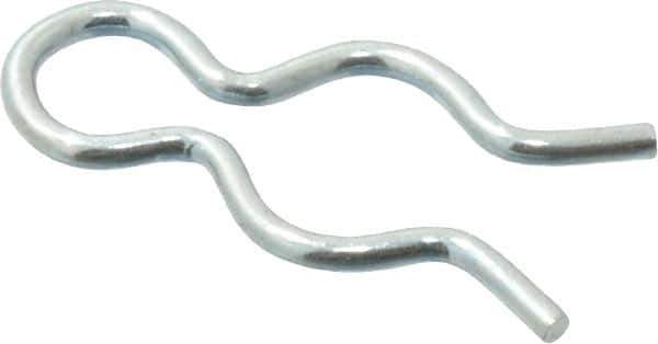 Made in USA - 7/32" Groove, 5/8" Long, Zinc-Plated Spring Steel Hair Pin Clip - 0.033" Clip Diam, 1/4" Shaft Diam, Grade 2 - Eagle Tool & Supply