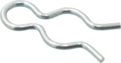 Made in USA - 7/32" Groove, 5/8" Long, Zinc-Plated Spring Steel Hair Pin Clip - 0.033" Clip Diam, 1/4" Shaft Diam, Grade 2 - Eagle Tool & Supply