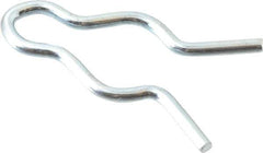 Made in USA - 1/4" Groove, 3/4" Long, Zinc-Plated Spring Steel Hair Pin Clip - 0.048" Clip Diam, 5/16" Shaft Diam, Grade 2 - Eagle Tool & Supply