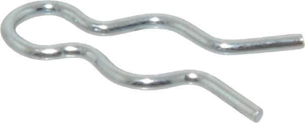 Made in USA - 5/16" Groove, 31/32" Long, Zinc-Plated Spring Steel Hair Pin Clip - 0.052" Clip Diam, 3/8" Shaft Diam, Grade 2 - Eagle Tool & Supply