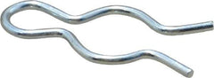 Made in USA - 3/8" Groove, 1-1/8" Long, Zinc-Plated Spring Steel Hair Pin Clip - 0.055" Clip Diam, 7/16" Shaft Diam, Grade 2 - Eagle Tool & Supply