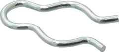 Made in USA - 7/16" Groove, 1-1/8" Long, Zinc-Plated Spring Steel Hair Pin Clip - 0.064" Clip Diam, 1/2" Shaft Diam, Grade 2 - Eagle Tool & Supply