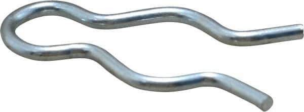 Made in USA - 17/32" Groove, 1-1/2" Long, Zinc-Plated Spring Steel Hair Pin Clip - 0.087" Clip Diam, 5/8" Shaft Diam, Grade 2 - Eagle Tool & Supply
