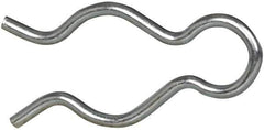Made in USA - 21/32" Groove, 1-13/16" Long, Zinc-Plated Spring Steel Hair Pin Clip - 0.093" Clip Diam, 3/4" Shaft Diam, Grade 2 - Eagle Tool & Supply