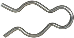 Made in USA - 25/32" Groove, 2-5/64" Long, Zinc-Plated Spring Steel Hair Pin Clip - 0.105" Clip Diam, 7/8" Shaft Diam, Grade 2 - Eagle Tool & Supply