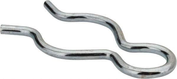 Made in USA - 7/8" Groove, 2-9/32" Long, Zinc-Plated Spring Steel Hair Pin Clip - 1/8" Clip Diam, 1" Shaft Diam, Grade 2 - Eagle Tool & Supply