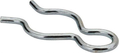 Made in USA - 7/8" Groove, 2-9/32" Long, Zinc-Plated Spring Steel Hair Pin Clip - 1/8" Clip Diam, 1" Shaft Diam, Grade 2 - Eagle Tool & Supply