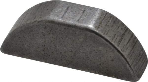 Made in USA - #404 Standard Woodruff Key - 1/2" Long x 1/8" Wide, Alloy Steel - Eagle Tool & Supply