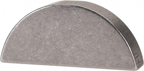 Made in USA - #810 Standard Woodruff Key - 1-1/4" Long x 1/4" Wide, Alloy Steel - Eagle Tool & Supply
