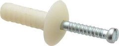 Powers Fasteners - 1/4" Diam, 1/4" Drill, 3/4" OAL, 7/8" Min Embedment Hammer Drive Concrete Anchor - Nylon (Body)/Steel (Drive Pin), Zinc-Plated Finish, Mushroom Head - Eagle Tool & Supply