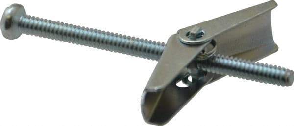 Powers Fasteners - 1/8" Screw, 1/8" Diam, 2" Long, Toggle Bolt Drywall & Hollow Wall Anchor - 3/8" Drill, Zinc Plated, Steel, Grade Zamac 7, Use in Drywall & Wallboard - Eagle Tool & Supply