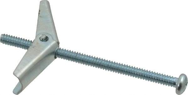 Powers Fasteners - 3/16" Screw, 3/16" Diam, 3" Long, Toggle Bolt Drywall & Hollow Wall Anchor - 1/2" Drill, Zinc Plated, Steel, Grade Zamac 7, Use in Drywall & Wallboard - Eagle Tool & Supply